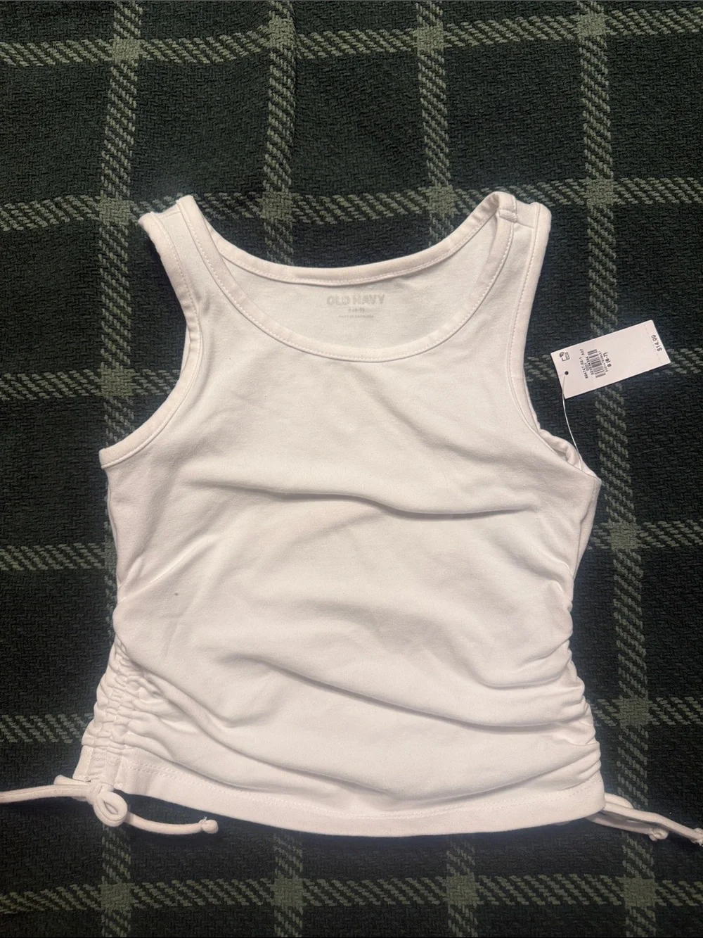 Girls Small Old Navy White Side-Tie Tank